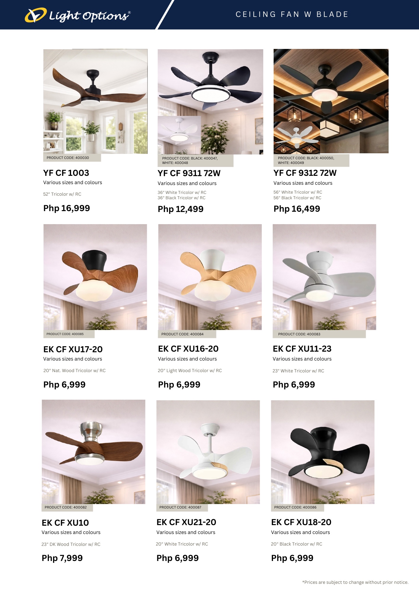 Ceiling fans — YF CF 1003